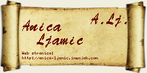 Anica Ljamić vizit kartica